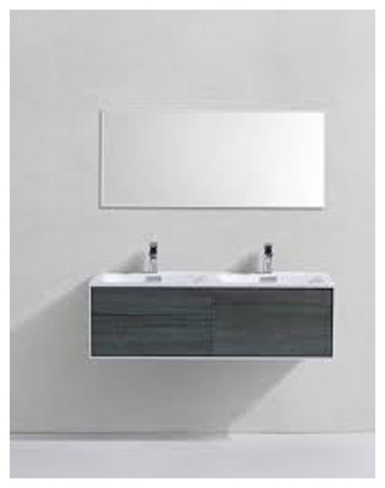 Divario 48" Ocean Gray Wall Mount Modern Bathroom Vanity