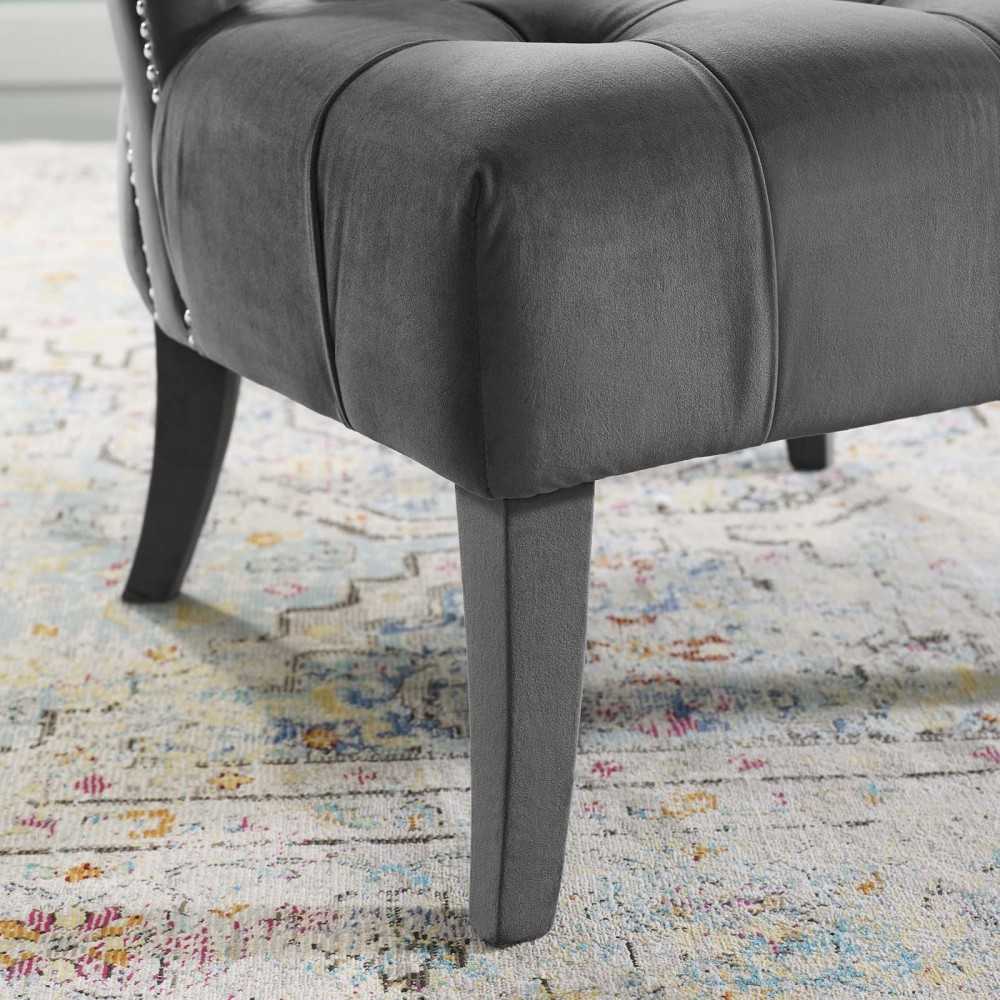 Honor Accent Lounge Performance Velvet Armchair, Gray