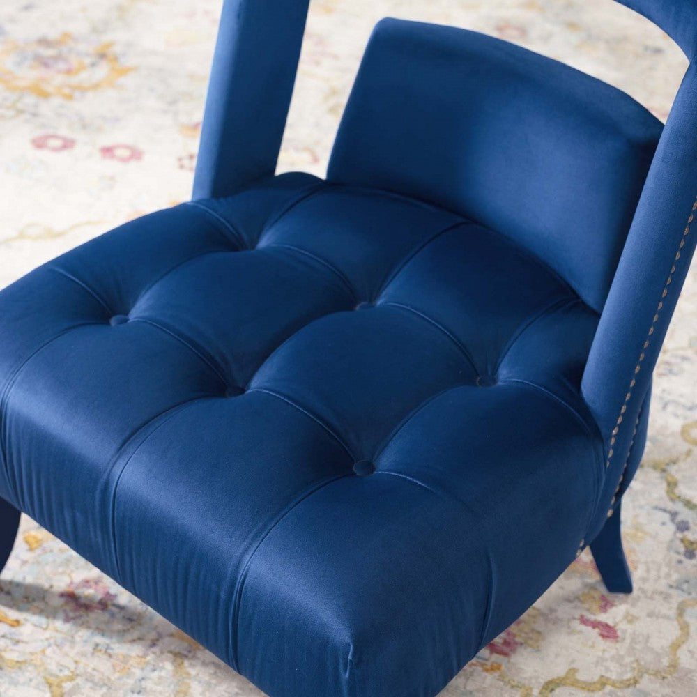 Honor Accent Lounge Performance Velvet Armchair, Navy