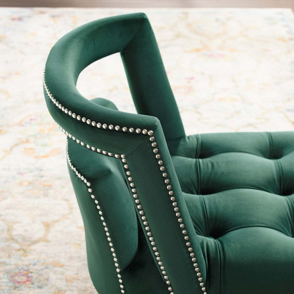 Honor Accent Lounge Performance Velvet Armchair, Green