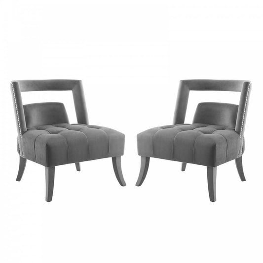 Honor Armchair Performance Velvet Set of 2, Gray