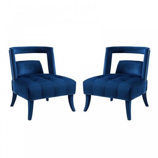 Honor Armchair Performance Velvet Set of 2, Navy