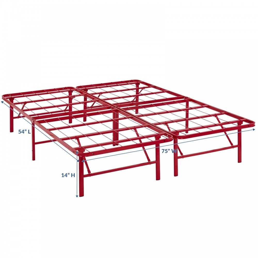 Horizon Full Stainless Steel Bed Frame, Red