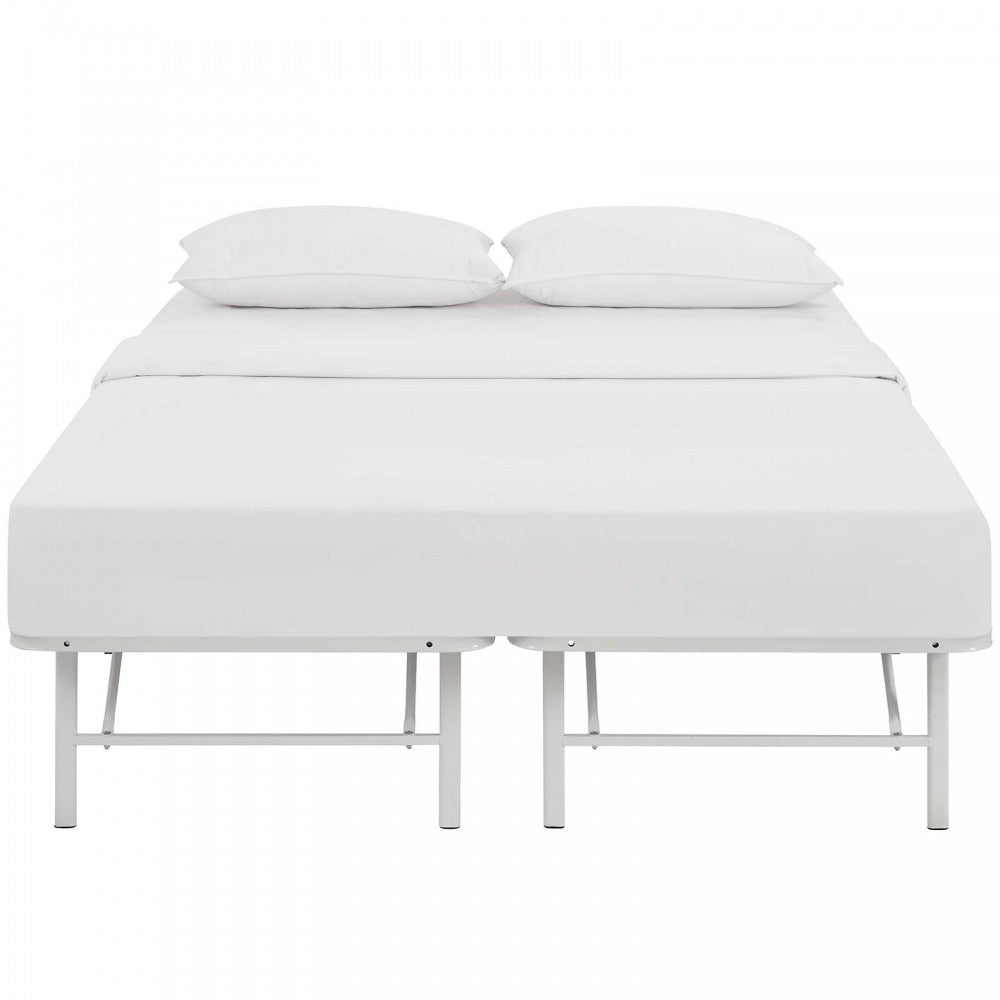 Horizon Full Stainless Steel Bed Frame, White