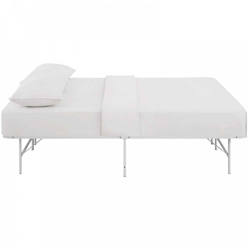 Horizon Full Stainless Steel Bed Frame, White