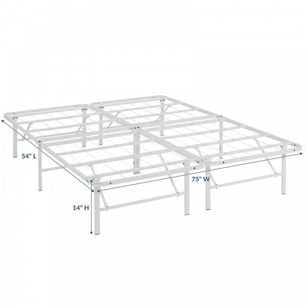 Horizon Full Stainless Steel Bed Frame, White