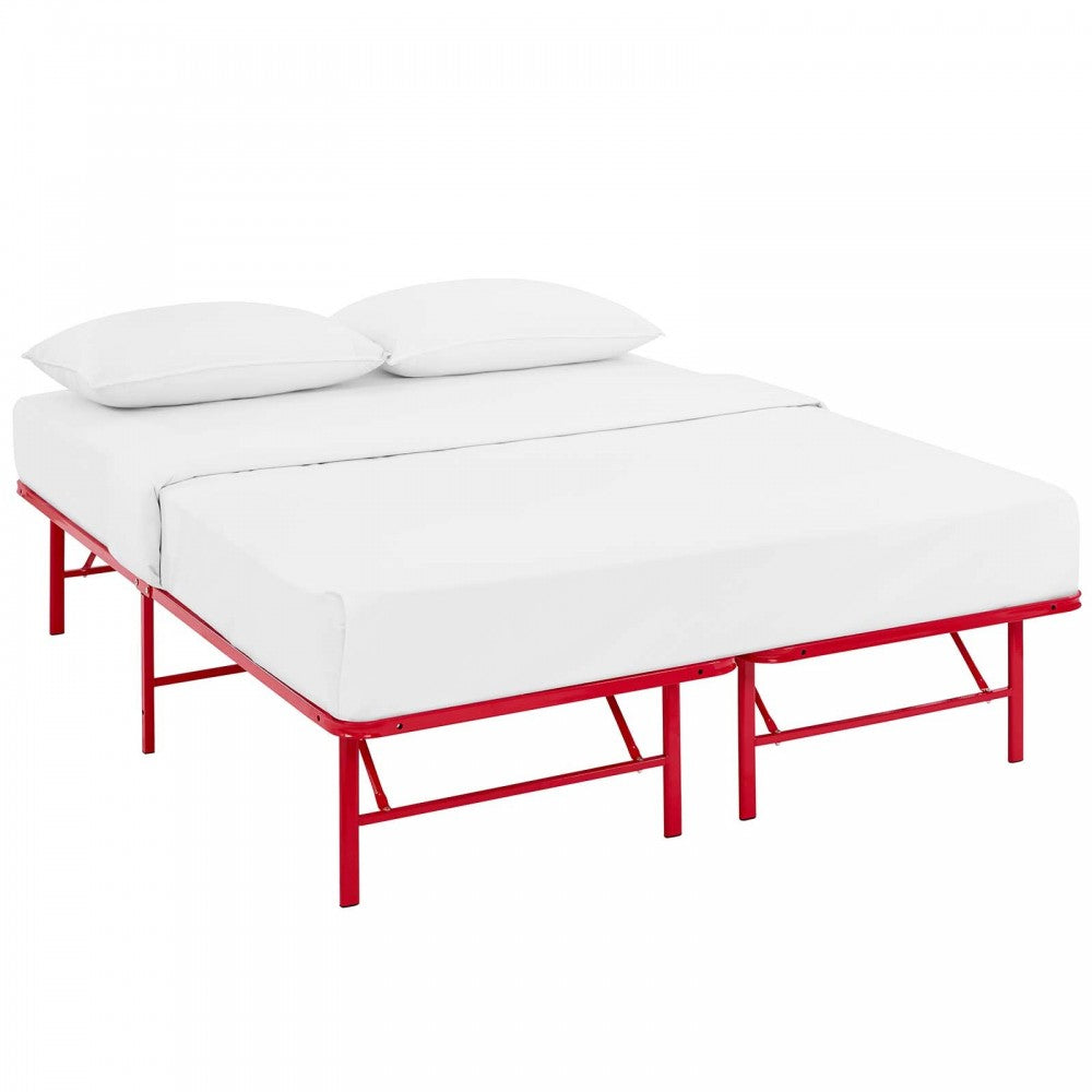 Horizon Queen Stainless Steel Bed Frame, Red