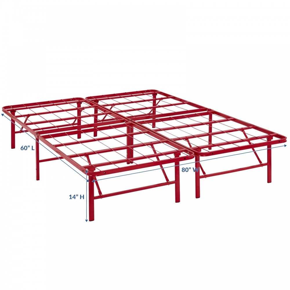 Horizon Queen Stainless Steel Bed Frame, Red