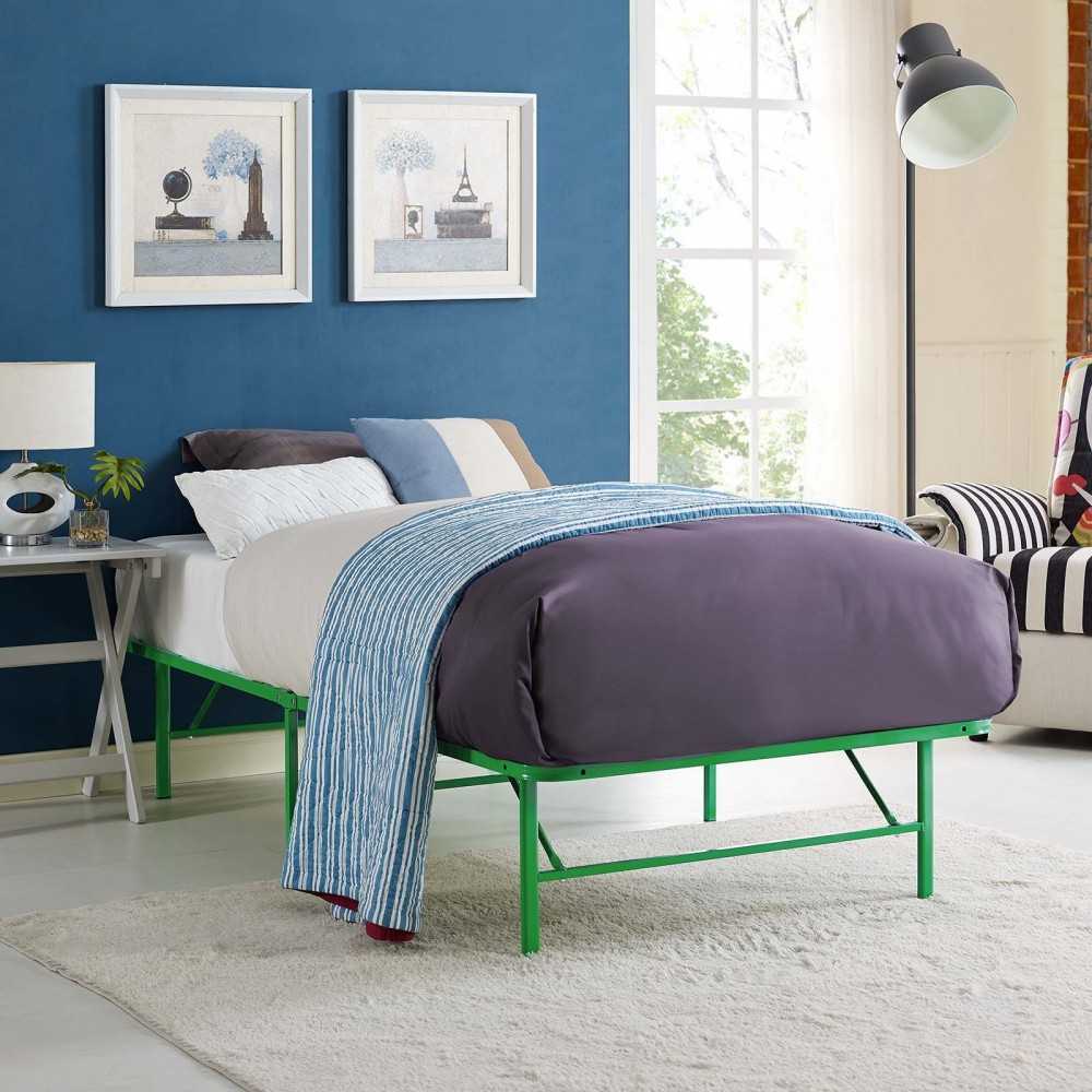 Horizon Twin Stainless Steel Bed Frame, Green