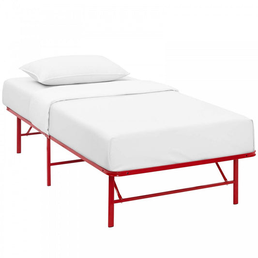 Horizon Twin Stainless Steel Bed Frame, Red