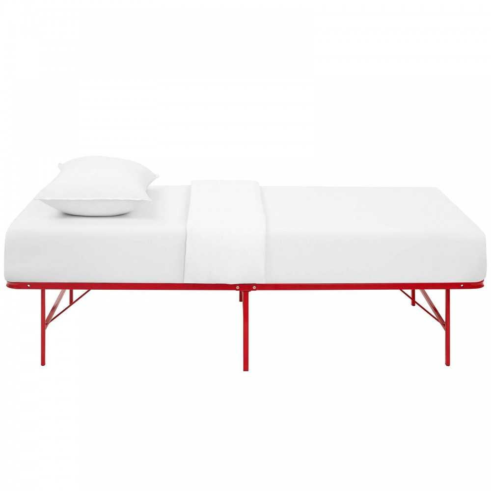 Horizon Twin Stainless Steel Bed Frame, Red