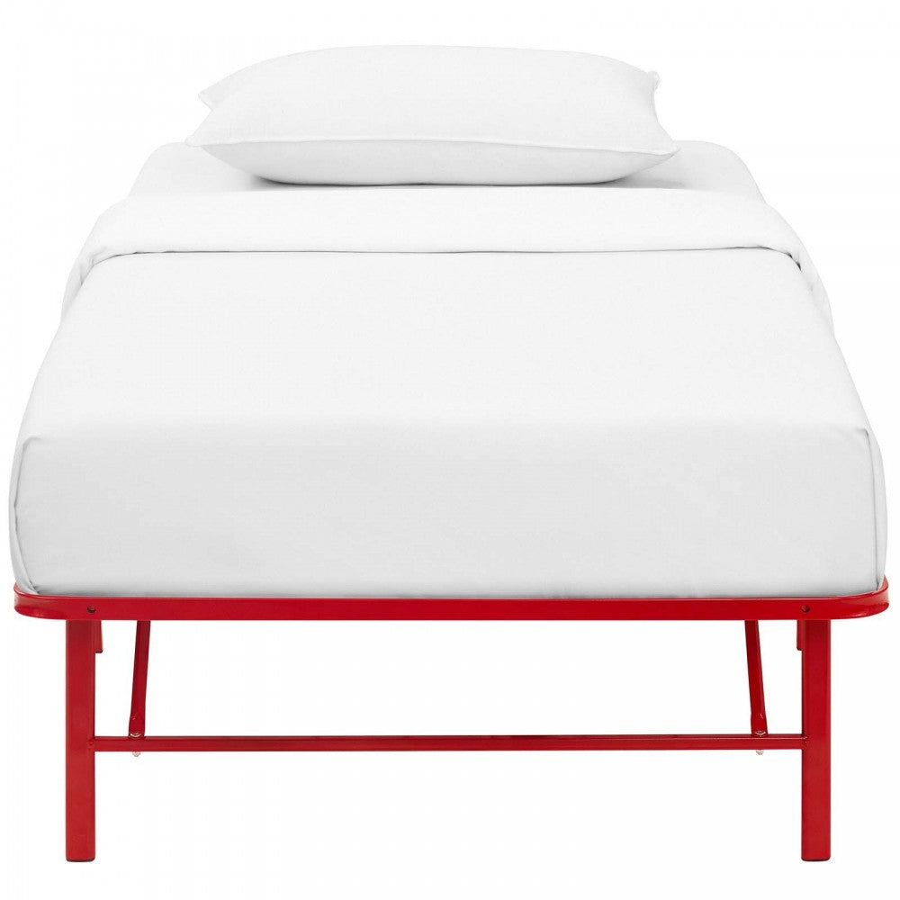 Horizon Twin Stainless Steel Bed Frame, Red