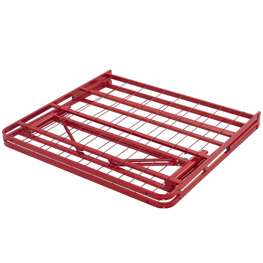 Horizon Twin Stainless Steel Bed Frame, Red