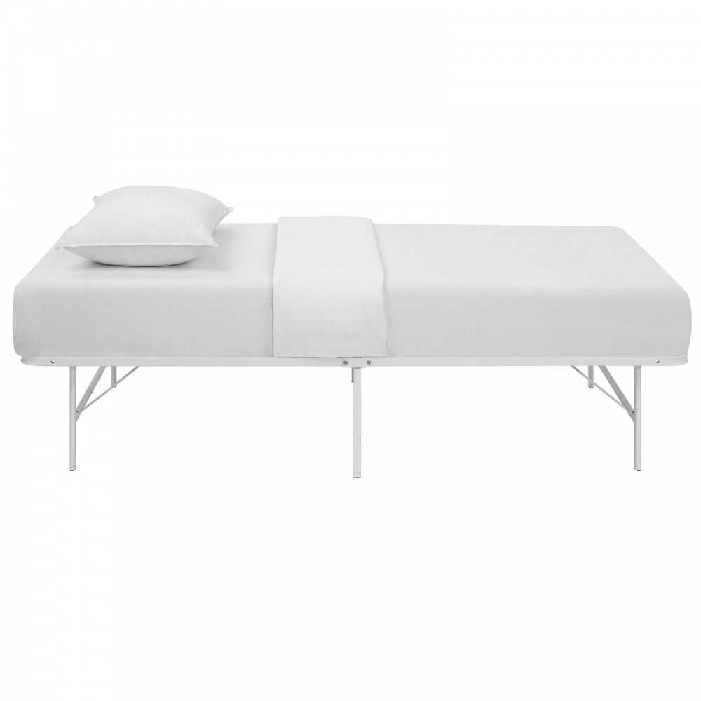 Horizon Twin Stainless Steel Bed Frame, White