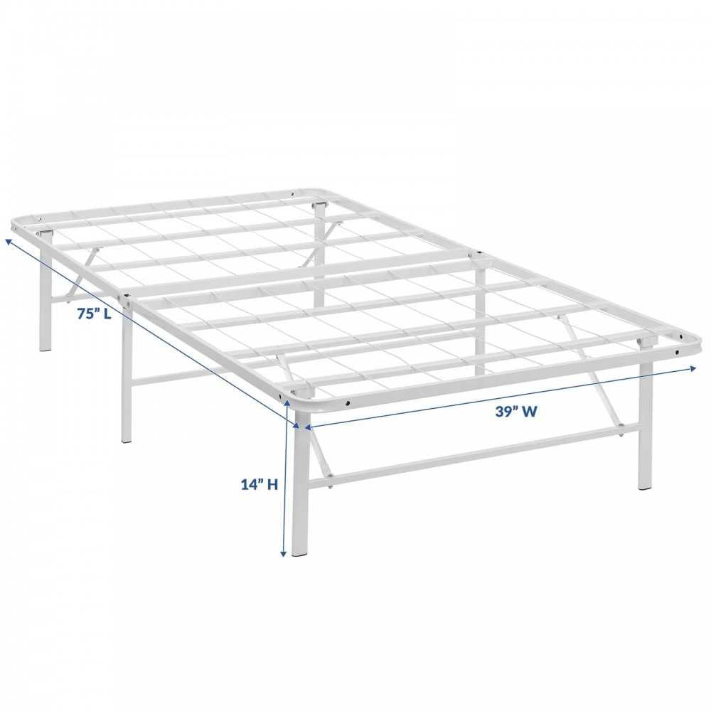 Horizon Twin Stainless Steel Bed Frame, White