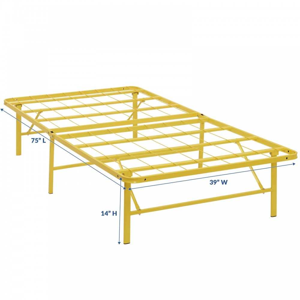 Horizon Twin Stainless Steel Bed Frame, Yellow