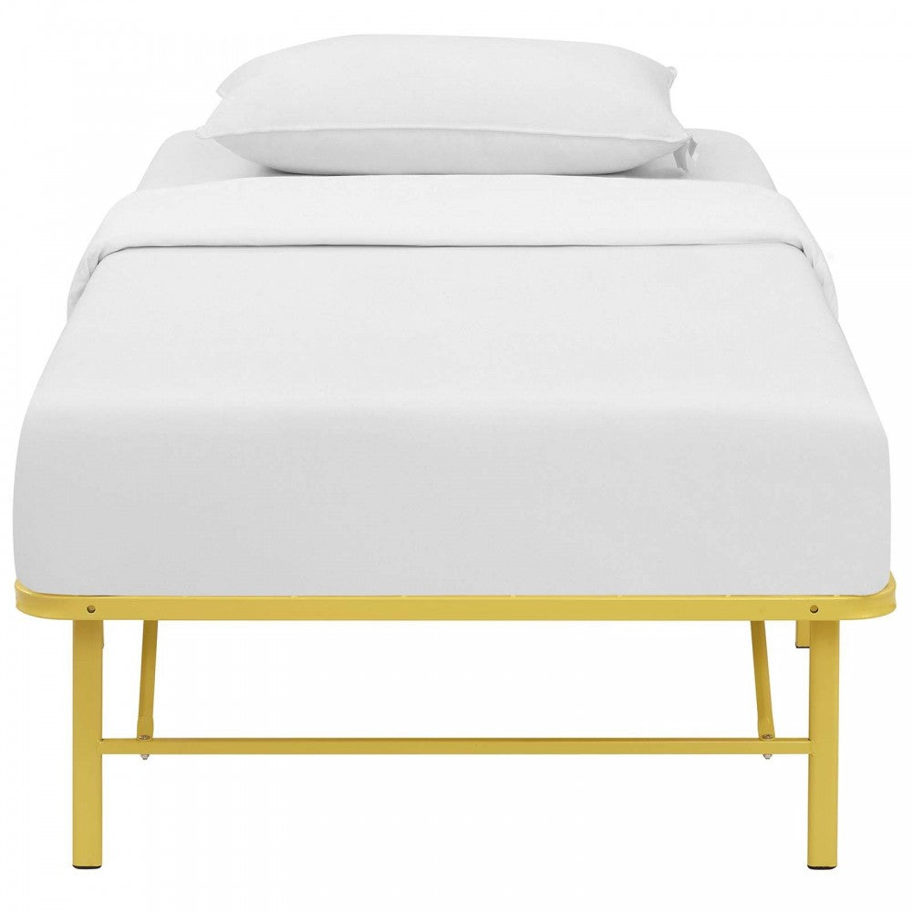 Horizon Twin Stainless Steel Bed Frame, Yellow