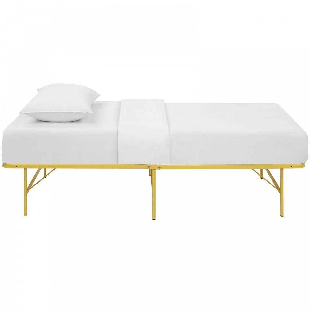 Horizon Twin Stainless Steel Bed Frame, Yellow