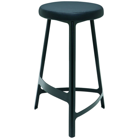 Hyku Black Naugahyde Bar Stool