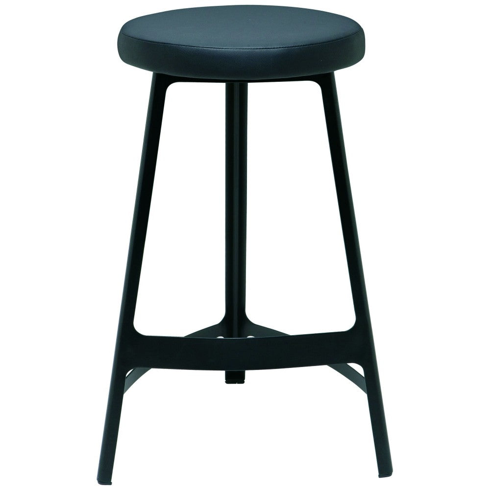 Hyku Black Naugahyde Bar Stool