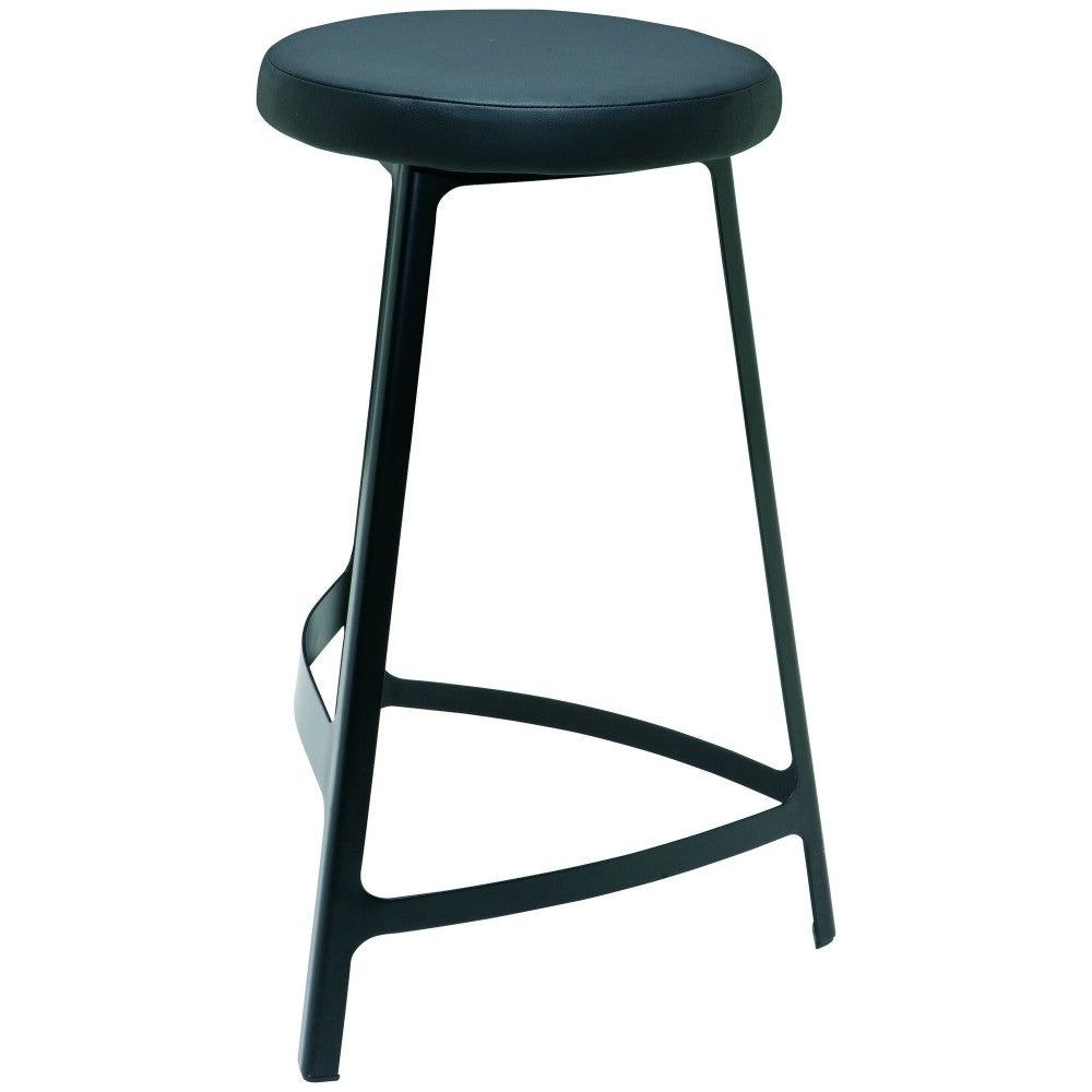 Hyku Black Naugahyde Bar Stool