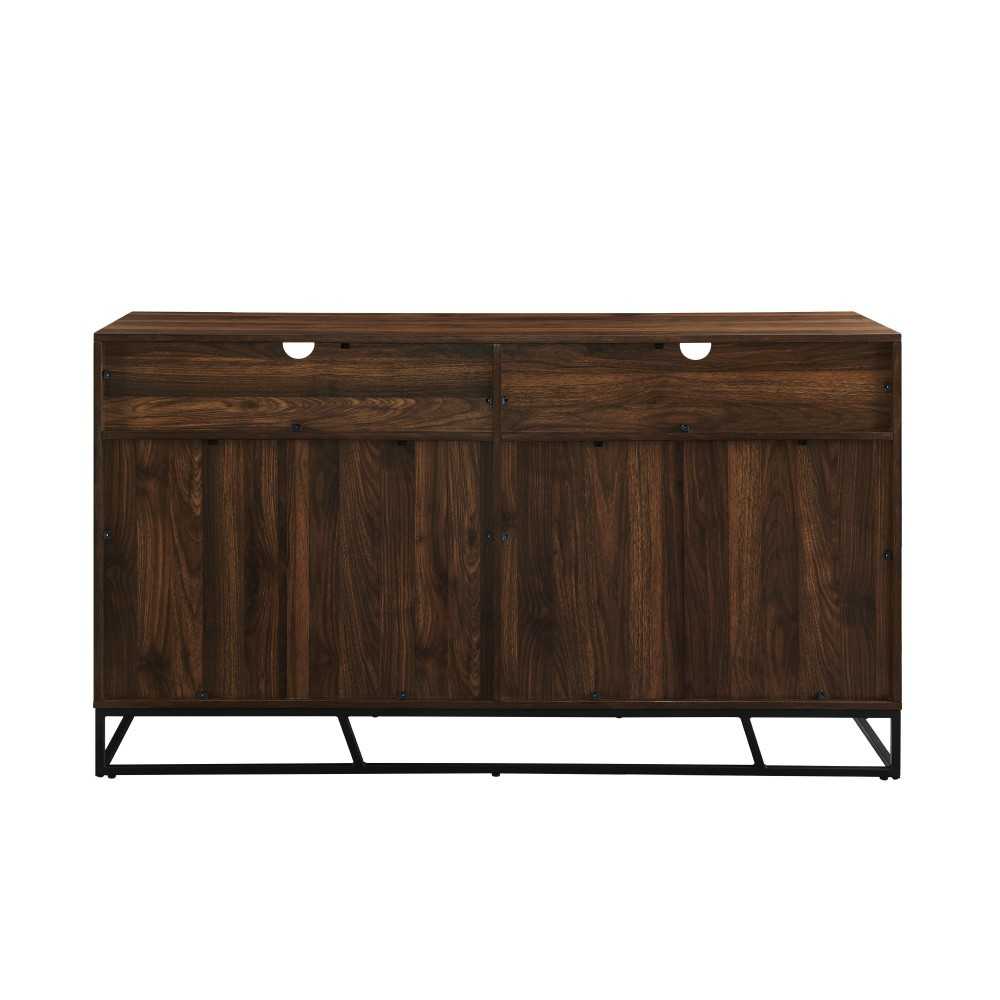 Ian 58" Angled Door Sideboard - Dark Walnut