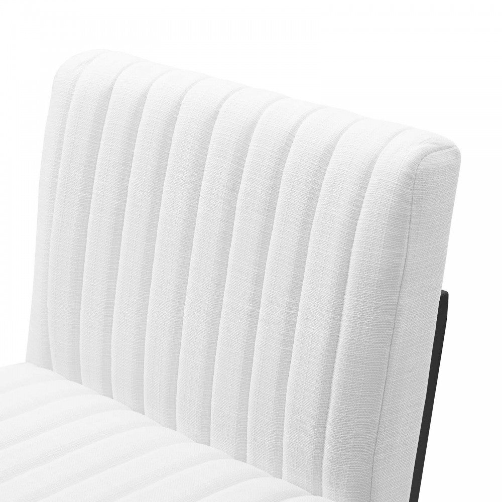 Indulge Channel Tufted Fabric Bar Stool, White