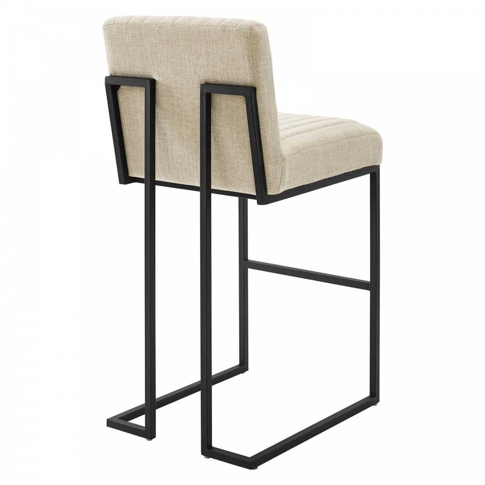 Indulge Channel Tufted Fabric Bar Stool, Beige