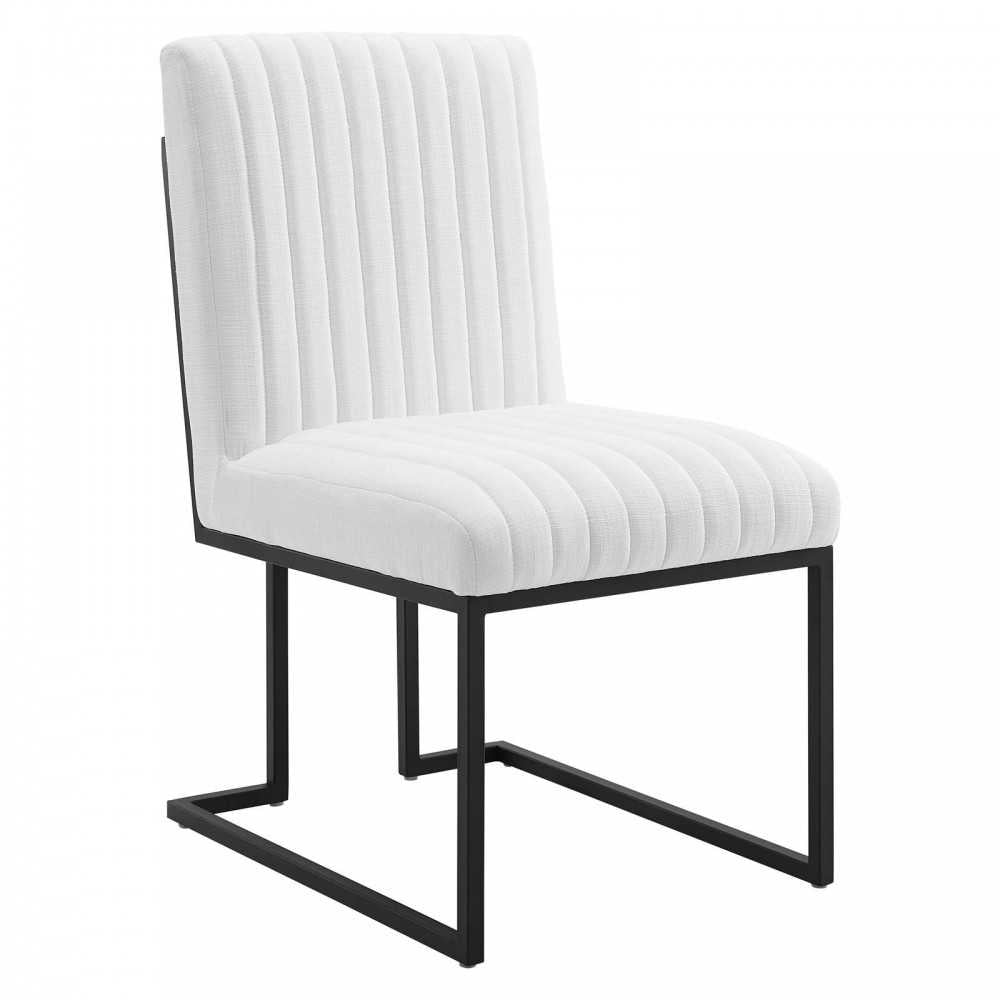 Indulge Channel Tufted Fabric Dining Chairs - Set of 2, White