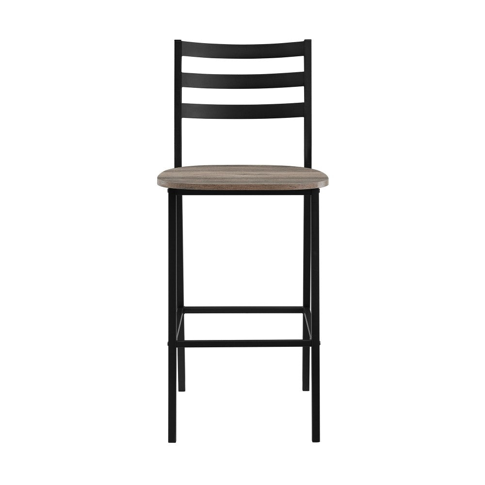Industrial Slat Back Counter Stools, Set of 2 - Gray Wash