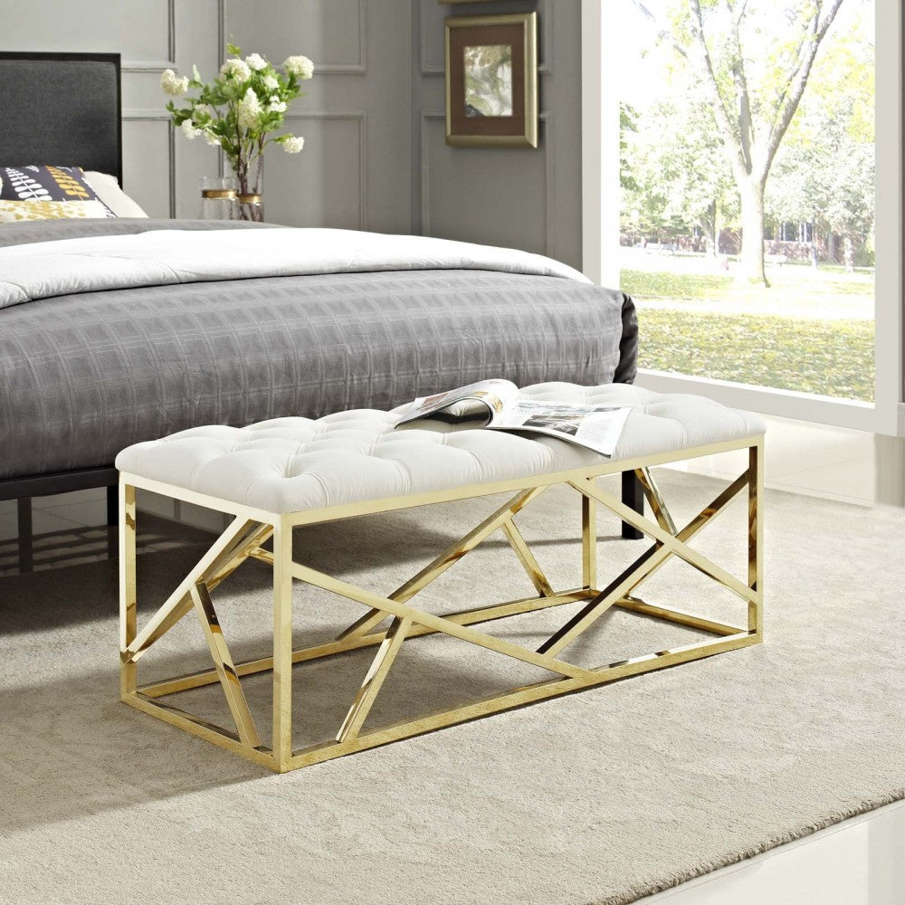 Intersperse Bench, Gold Ivory