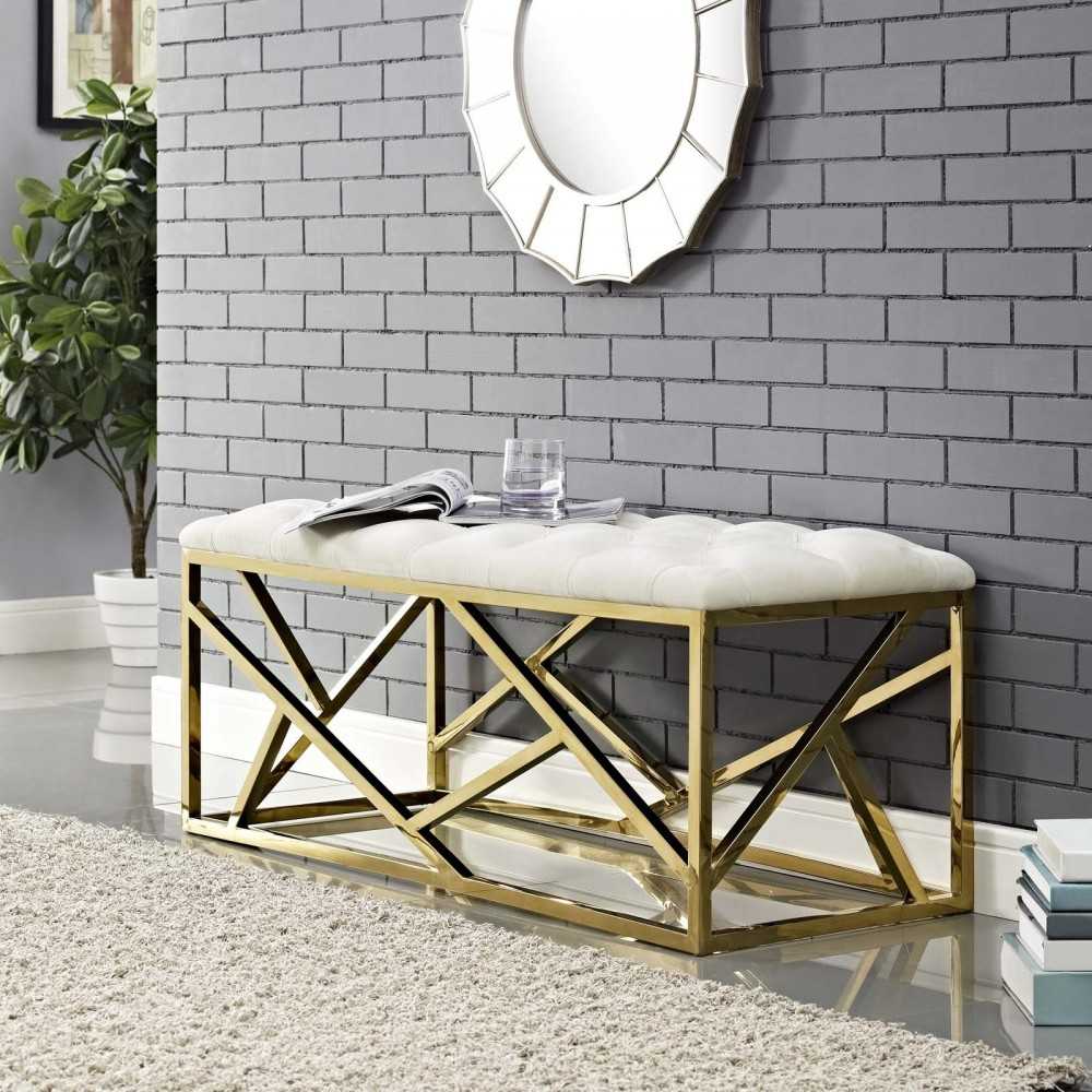 Intersperse Bench, Gold Ivory
