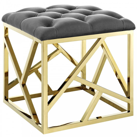 Intersperse Ottoman, Gold Gray