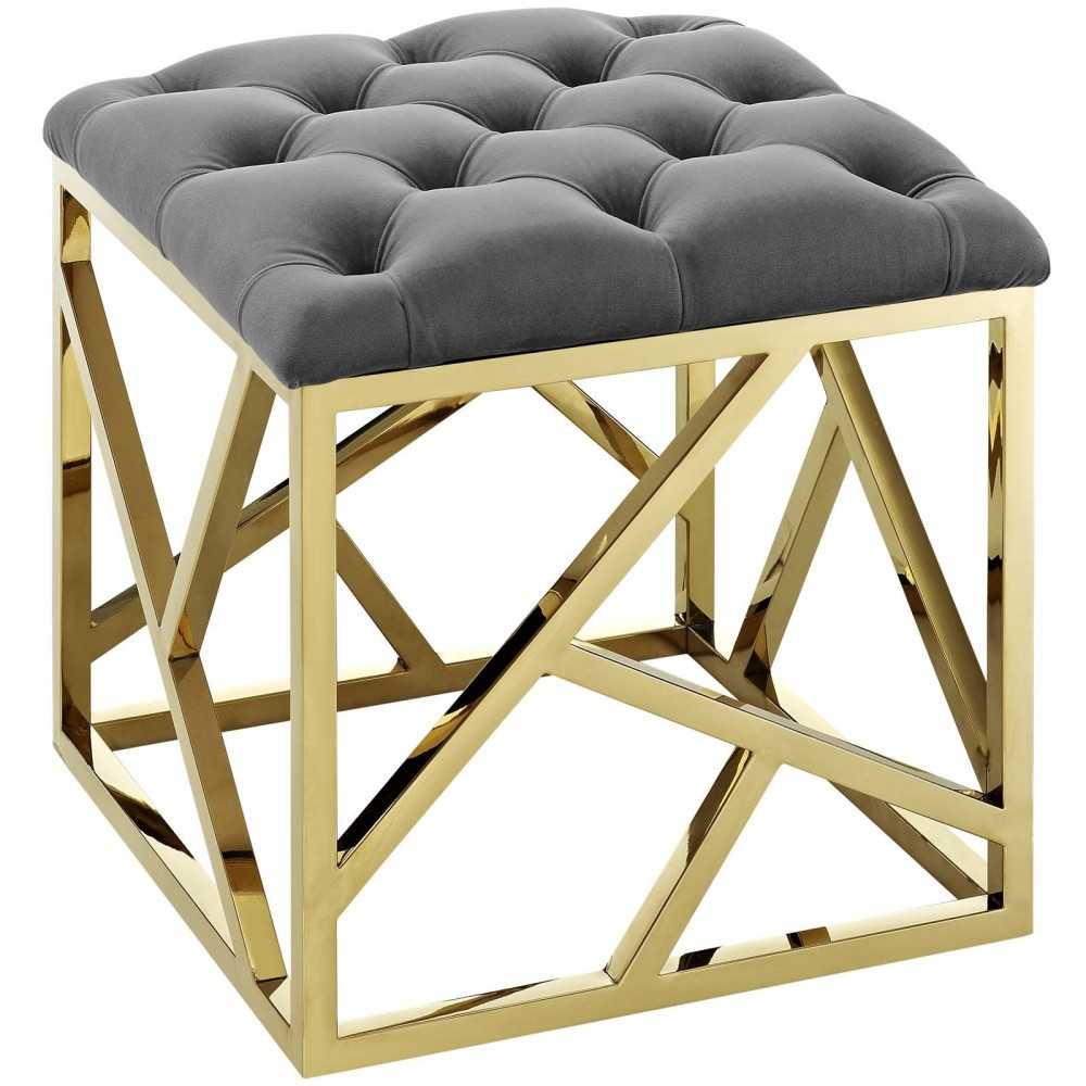 Intersperse Ottoman, Gold Gray