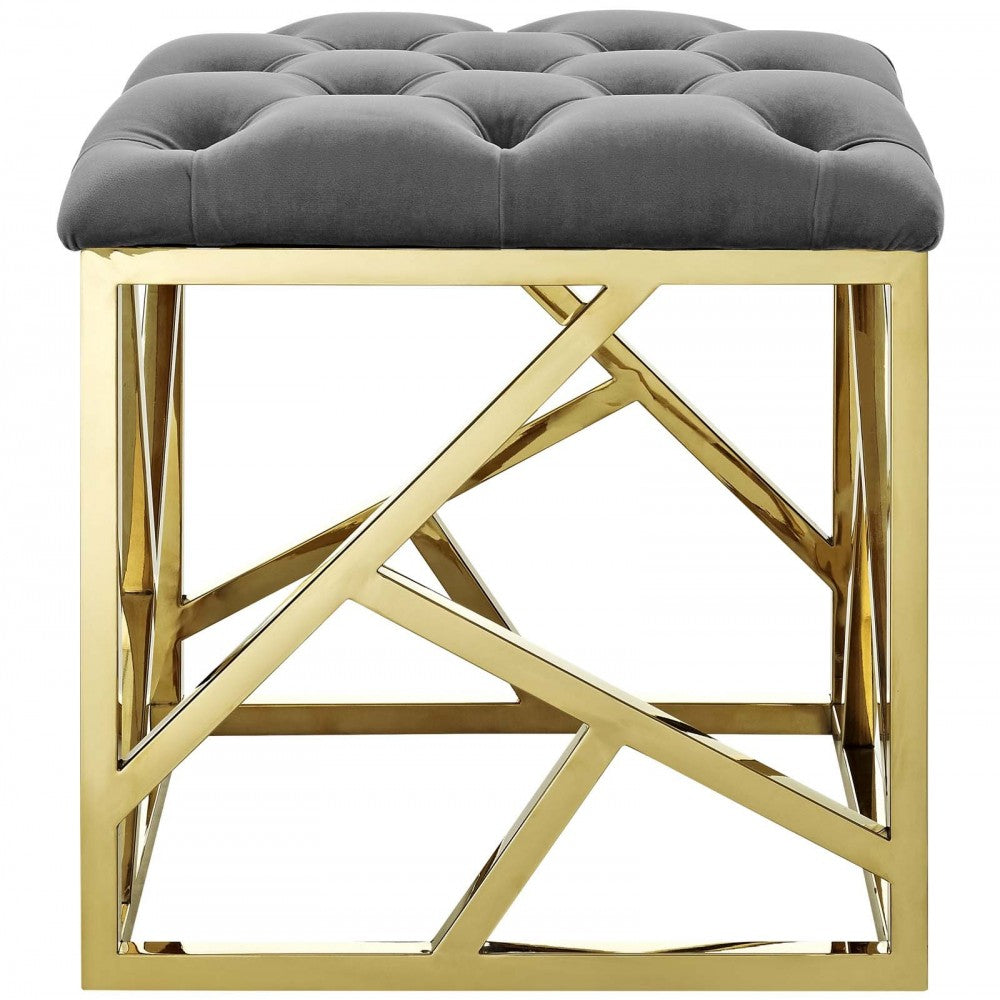 Intersperse Ottoman, Gold Gray
