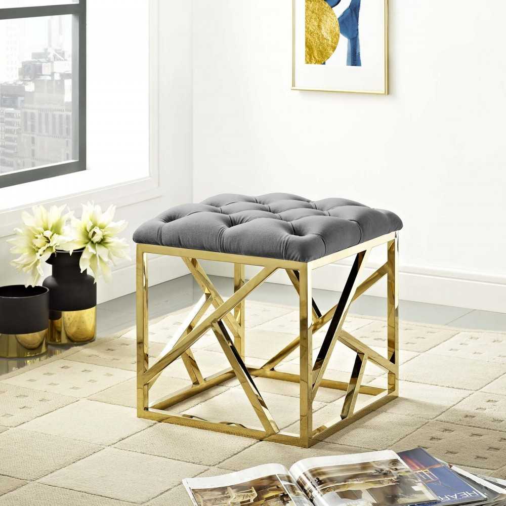 Intersperse Ottoman, Gold Gray