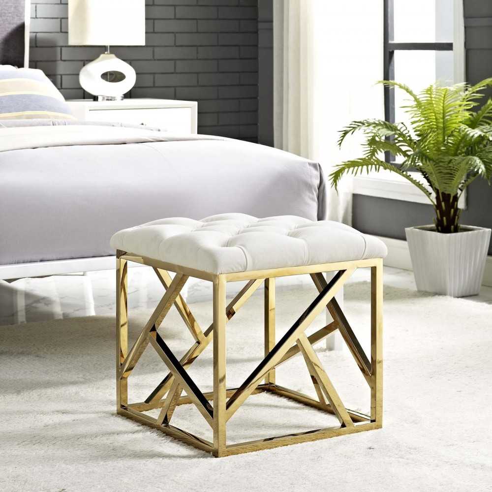 Intersperse Ottoman, Gold Ivory