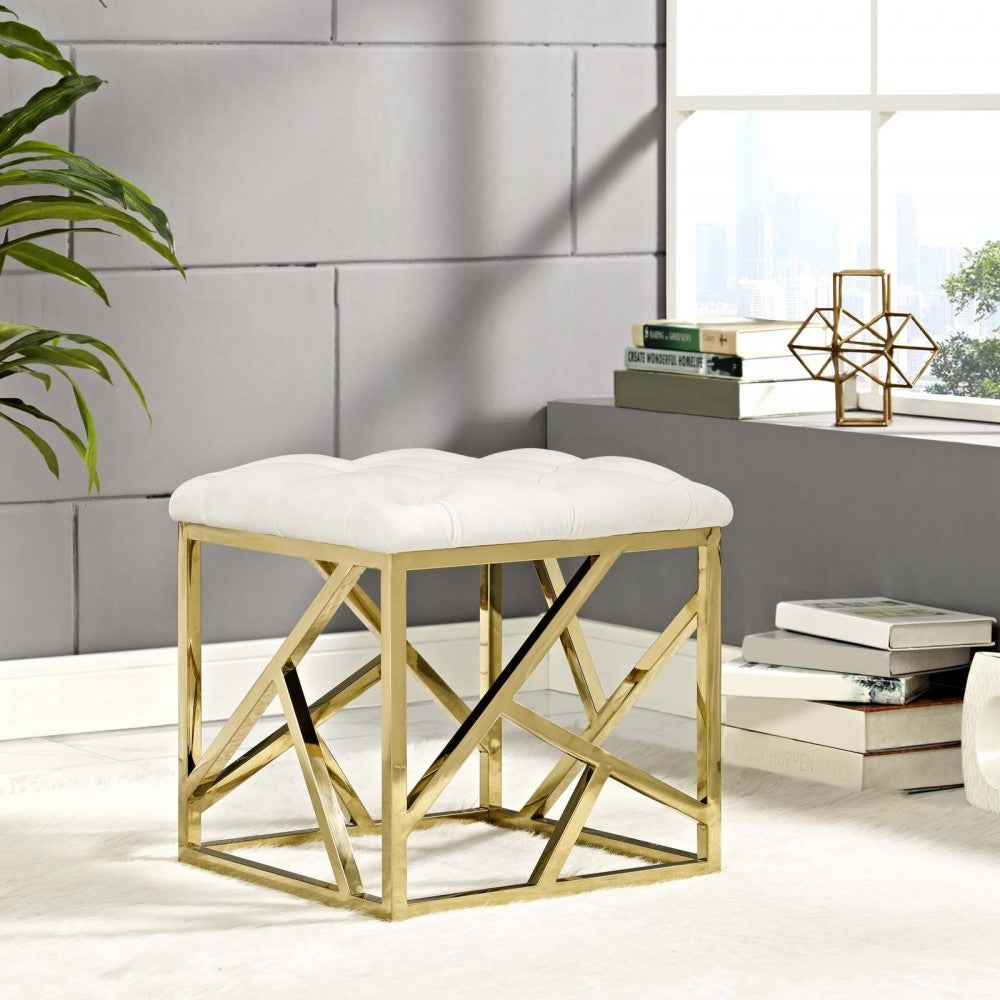 Intersperse Ottoman, Gold Ivory