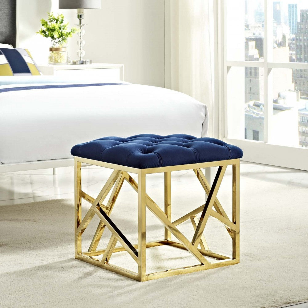 Intersperse Ottoman, Gold Navy