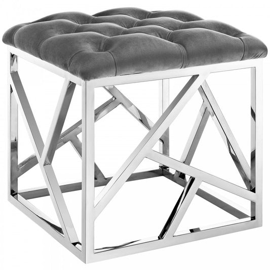 Intersperse Ottoman, Silver Gray