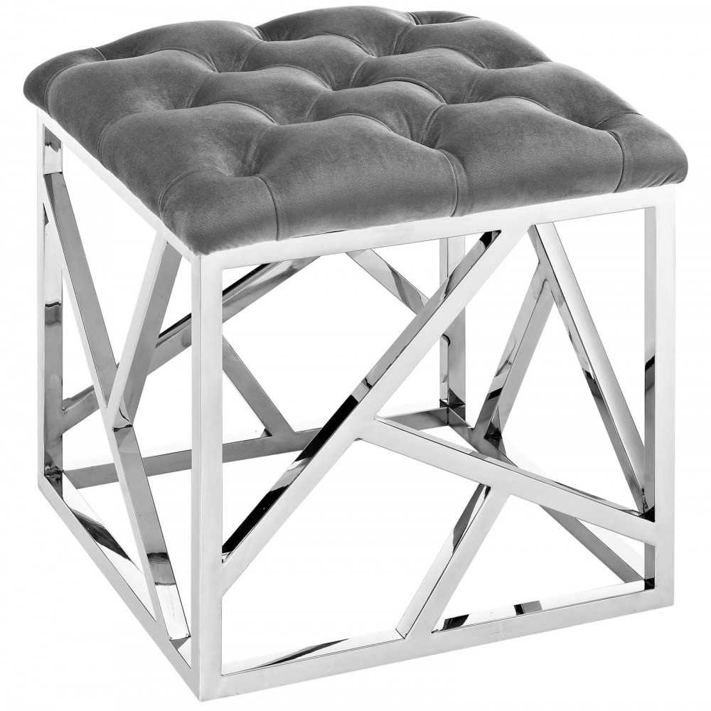 Intersperse Ottoman, Silver Gray