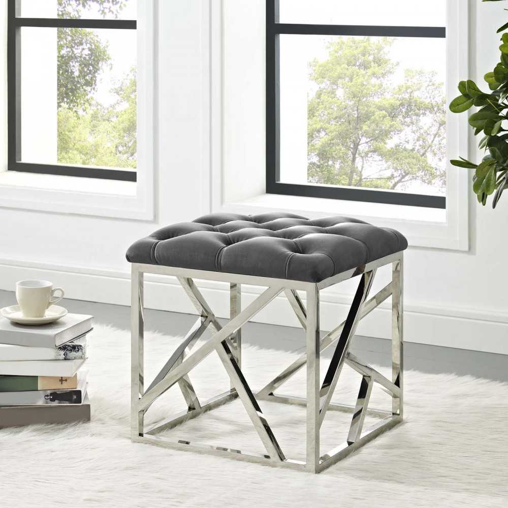 Intersperse Ottoman, Silver Gray