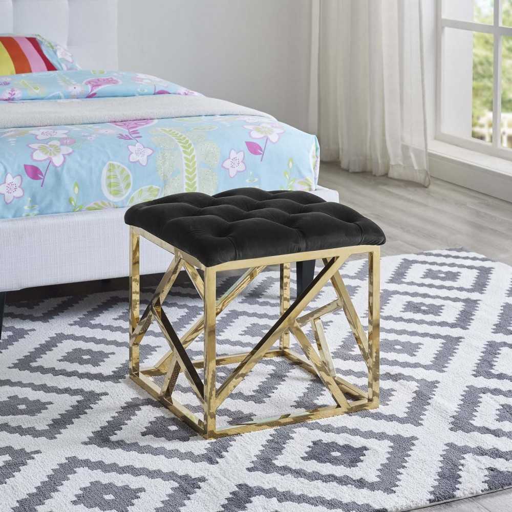 Intersperse Ottoman, Gold Black