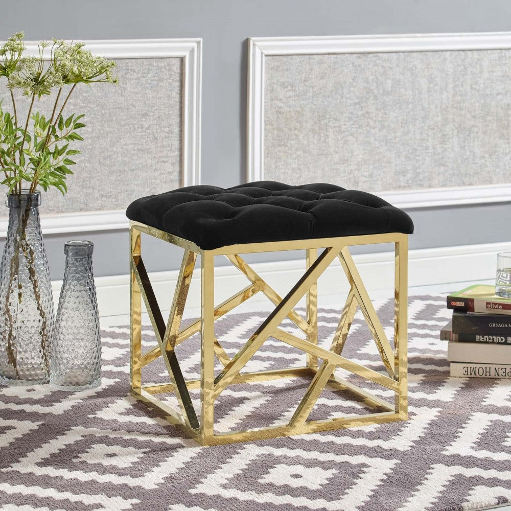 Intersperse Ottoman, Gold Black