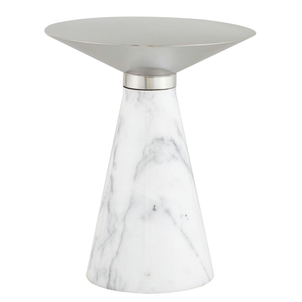 Iris Silver Metal Side Table, HGNA550