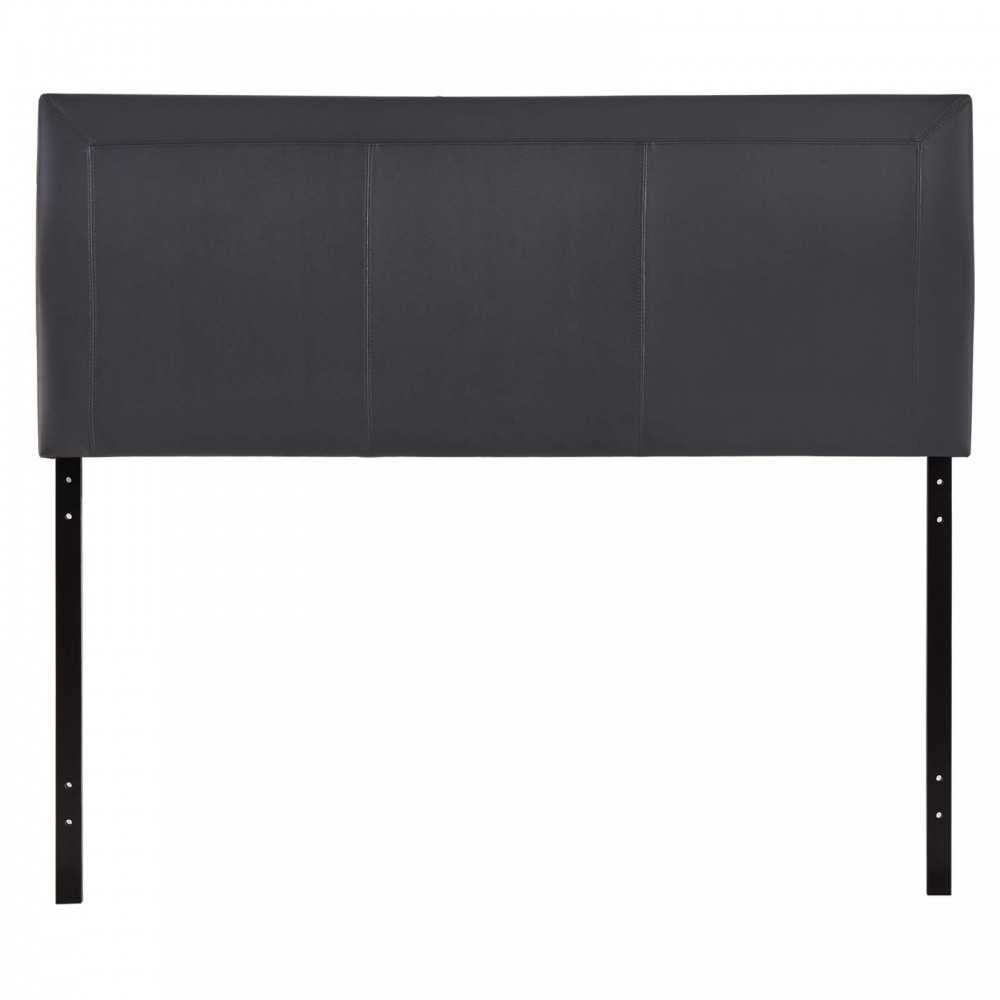 Isabella Queen Upholstered Vinyl Headboard, Black