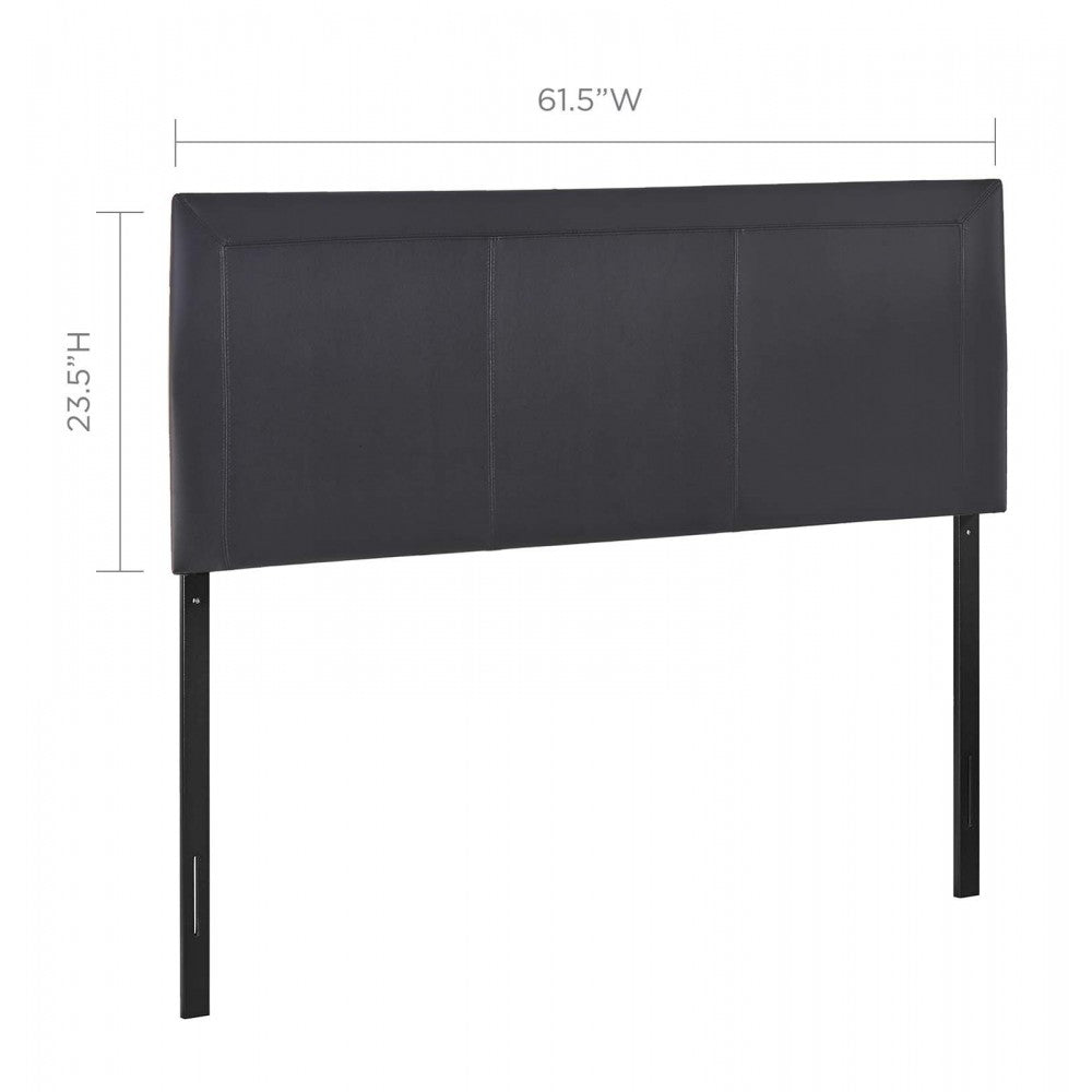 Isabella Queen Upholstered Vinyl Headboard, Black
