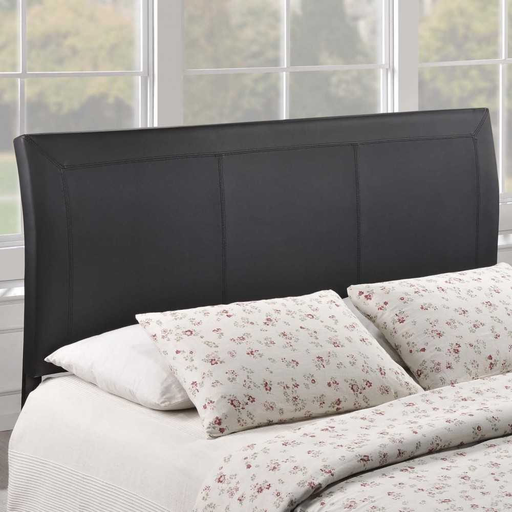 Isabella Queen Upholstered Vinyl Headboard, Black