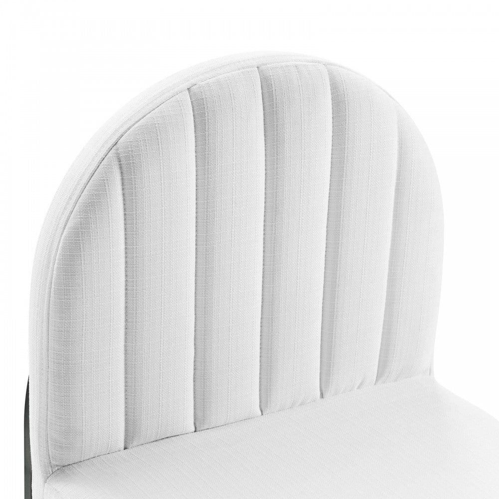 Isla Channel Tufted Upholstered Fabric Dining Side Chair, Black White