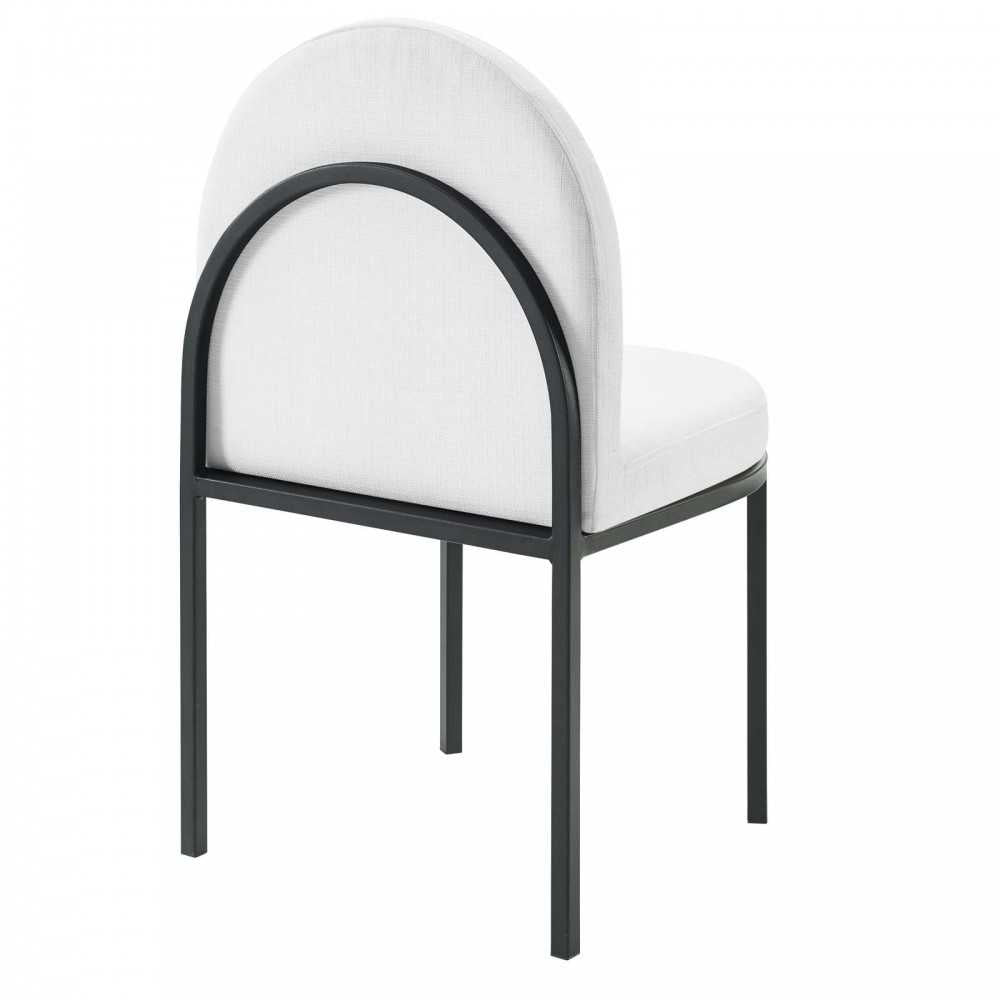 Isla Channel Tufted Upholstered Fabric Dining Side Chair, Black White